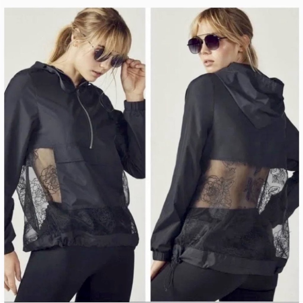 Black and lace light weight rain jacket